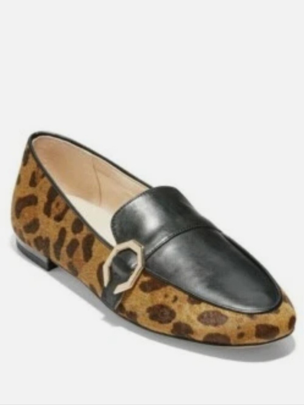 COLE HAAN "Teresa" Animal-Print Calf Hair & Leather Loafers Sz 8 Retail $170